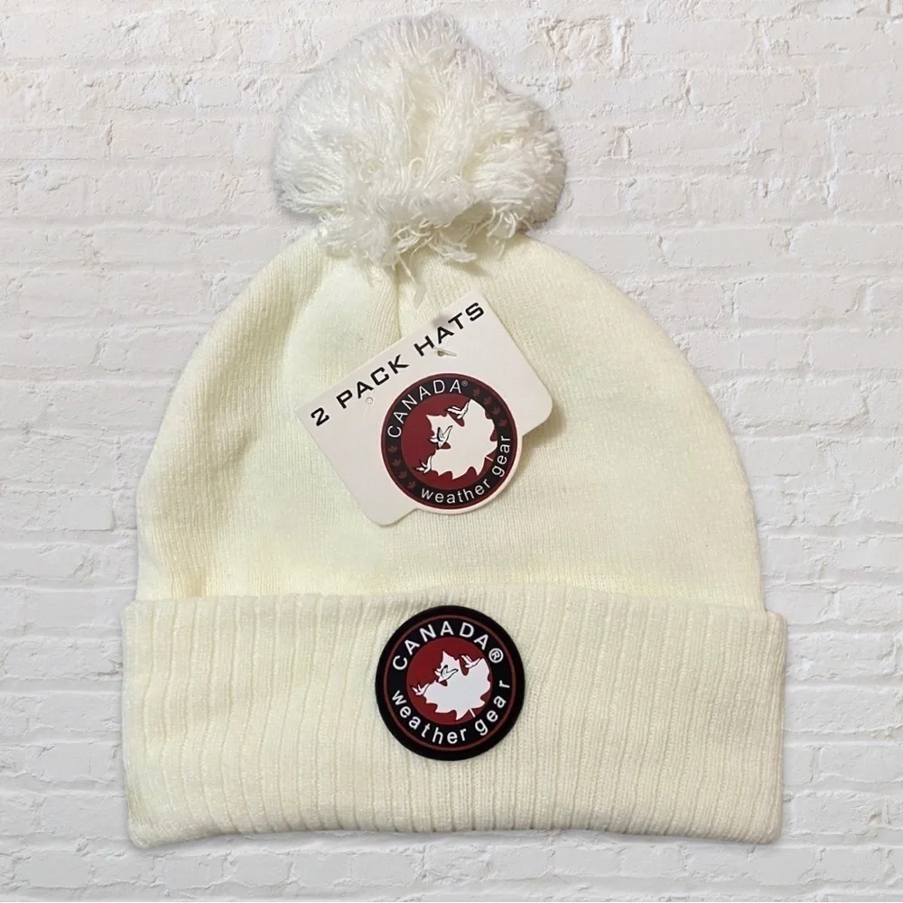 CANADA Weather Gear Cream Knit Beanie - Picture 1 of 2